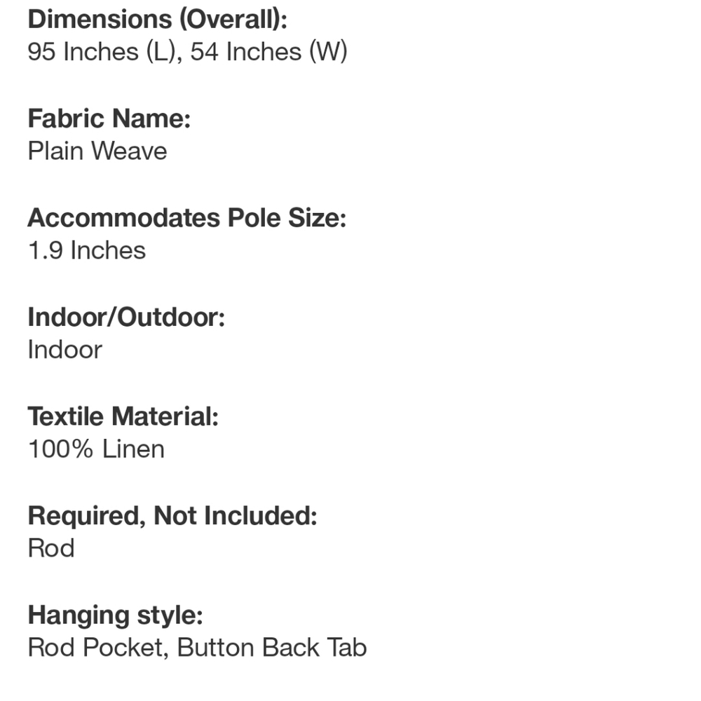 Threshold light filtering linen curtain white 54 x 95 - Picture 4 of 13